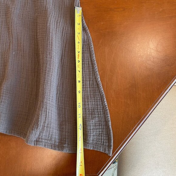 J.Jill Pure Jill Gauzy Cotton Waist Midi Skirt Bark NWT Women Med Brown Elastic - Picture 6 of 7